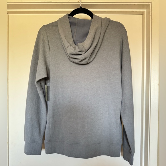 Tommy John Zen waffle knit hooded sweatshirt color, Quiet Shade Size Medium - Picture 5 of 13